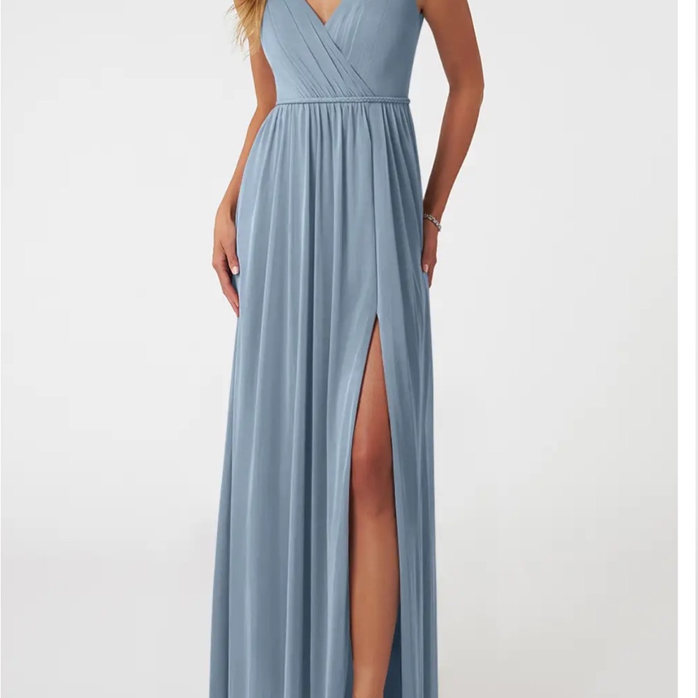 Azazie Tanicia Dusty Blue Bridesmaid Dress